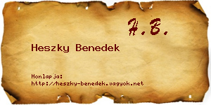 Heszky Benedek névjegykártya