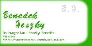 benedek heszky business card